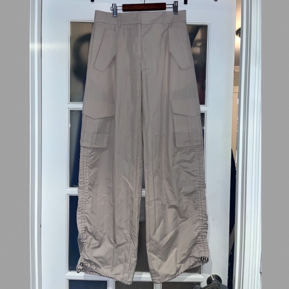 System Beige Drawstring Cargo Pants; Size XS; NEVER WORN